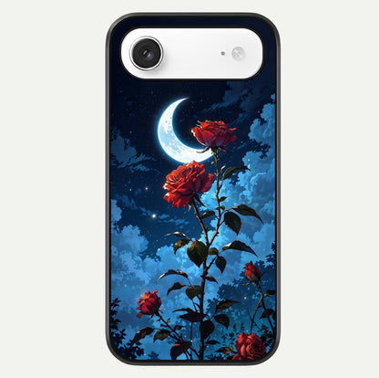 Crimson Rose Moon Glass Case For iPhone Air  by Custom World