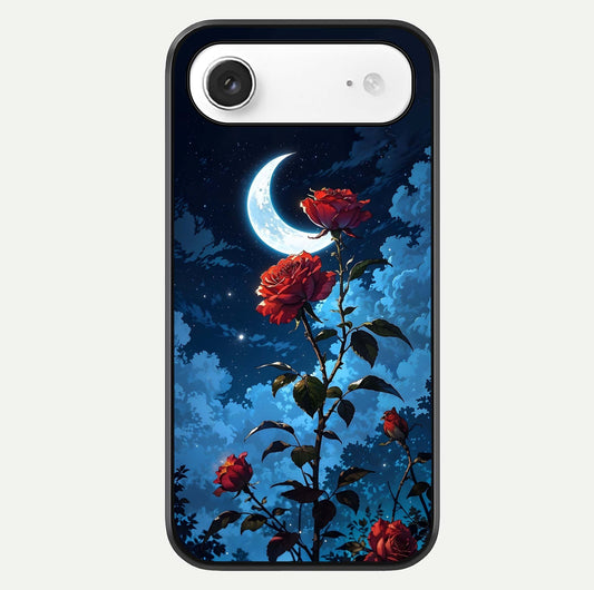 Crimson Rose Moon Glass Case For iPhone Air  by Custom World