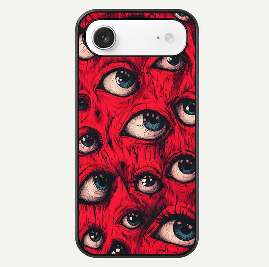 Crimson Watch Eyes Glass Case For iPhone Air  by Custom World