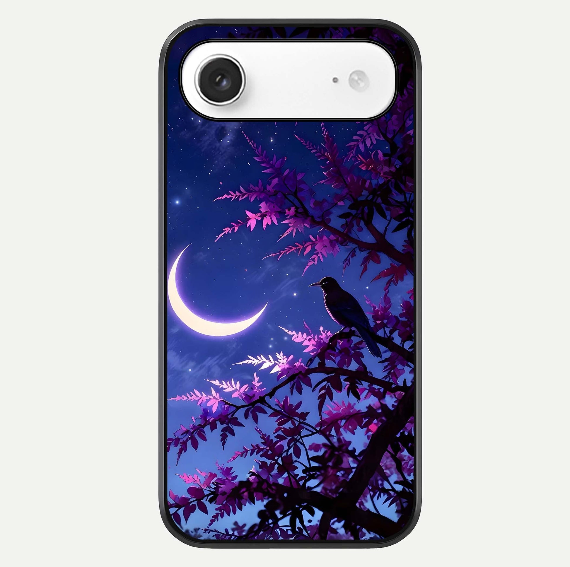 Crow & Moon Scenery Glass Case For iPhone Air  by Custom World