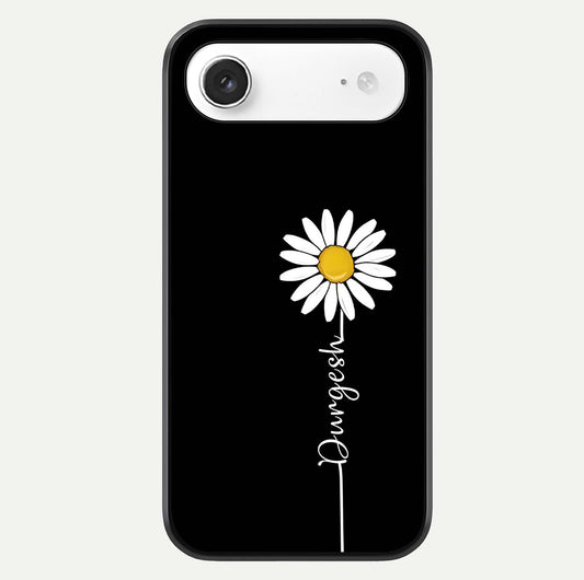 Custom Name White Flower Glass Case For iPhone Air  by Custom World