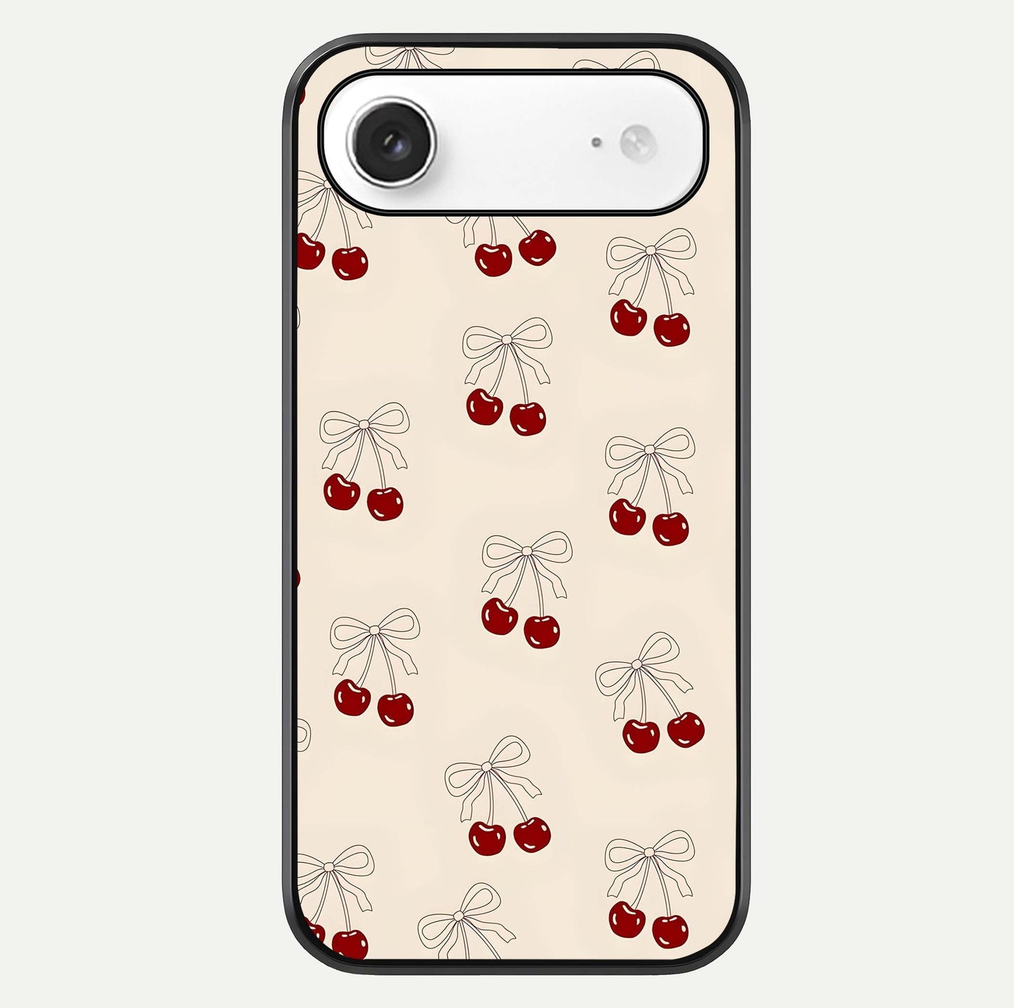 Cute Cherry Pattern Glass Case For iPhone Air  by Custom World