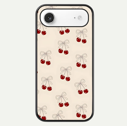 Cute Cherry Pattern Glass Case For iPhone Air  by Custom World