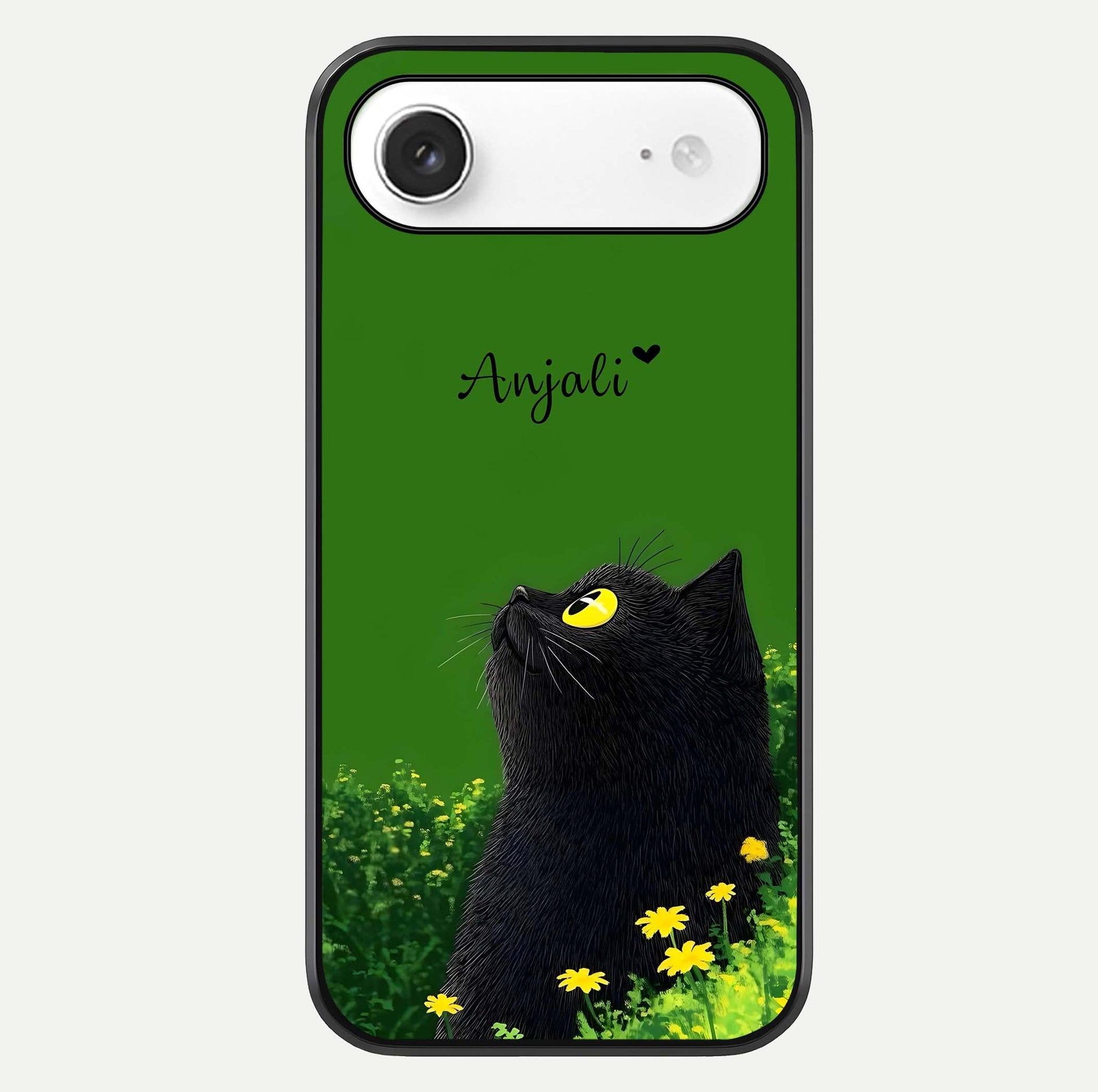 Emerald Cat Custom Name Glass Case For iPhone Air  by Custom World