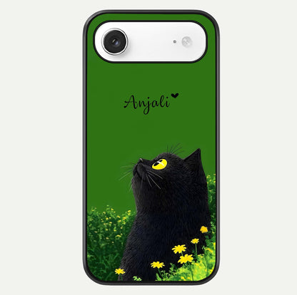 Emerald Cat Custom Name Glass Case For iPhone Air  by Custom World
