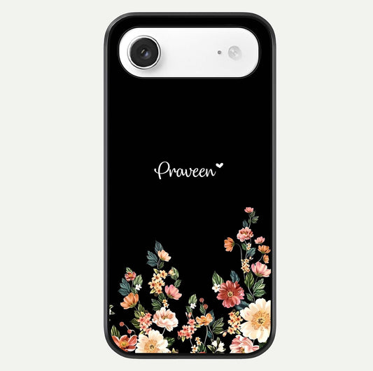 Floral Design Personalized Custom Name Glass Case For iPhone Air  by Custom World