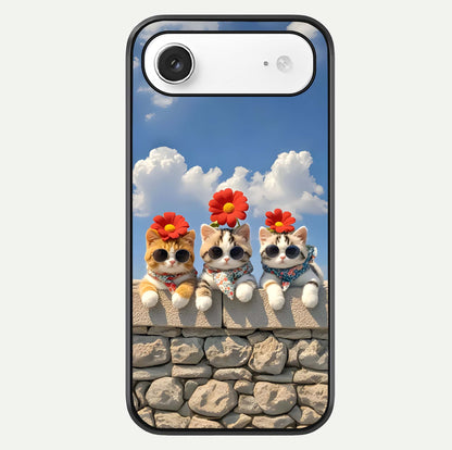 Floral Kitty Squad Glass Case For iPhone Air  by Custom World