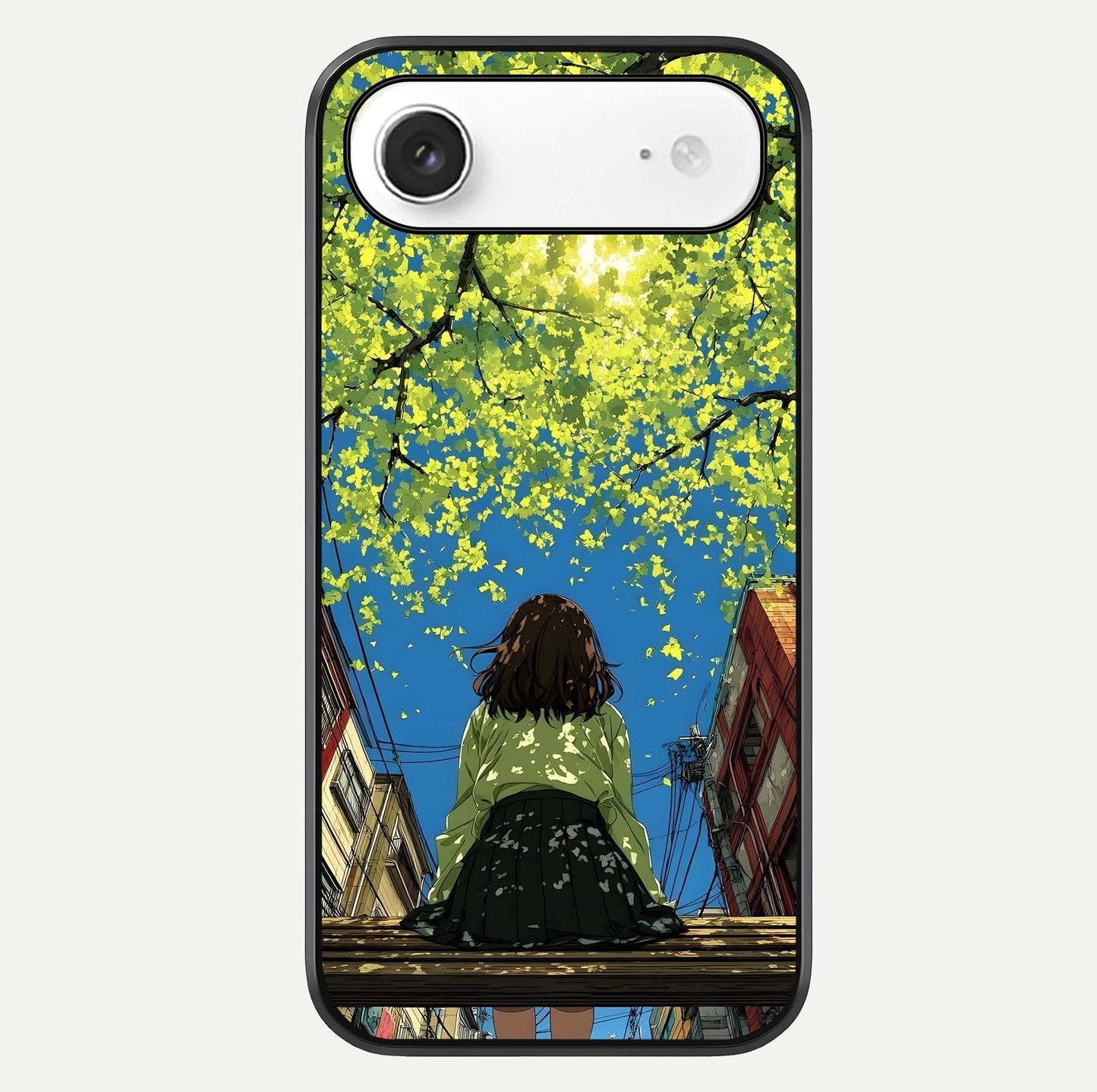Golden Leaves Glow Glass Case For iPhone Air  by Custom World