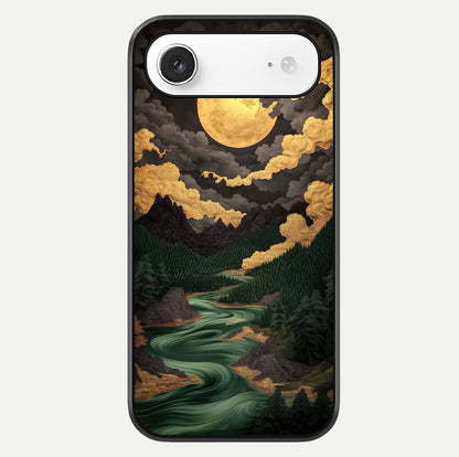 Golden River Moon Glass Case For iPhone Air  by Custom World
