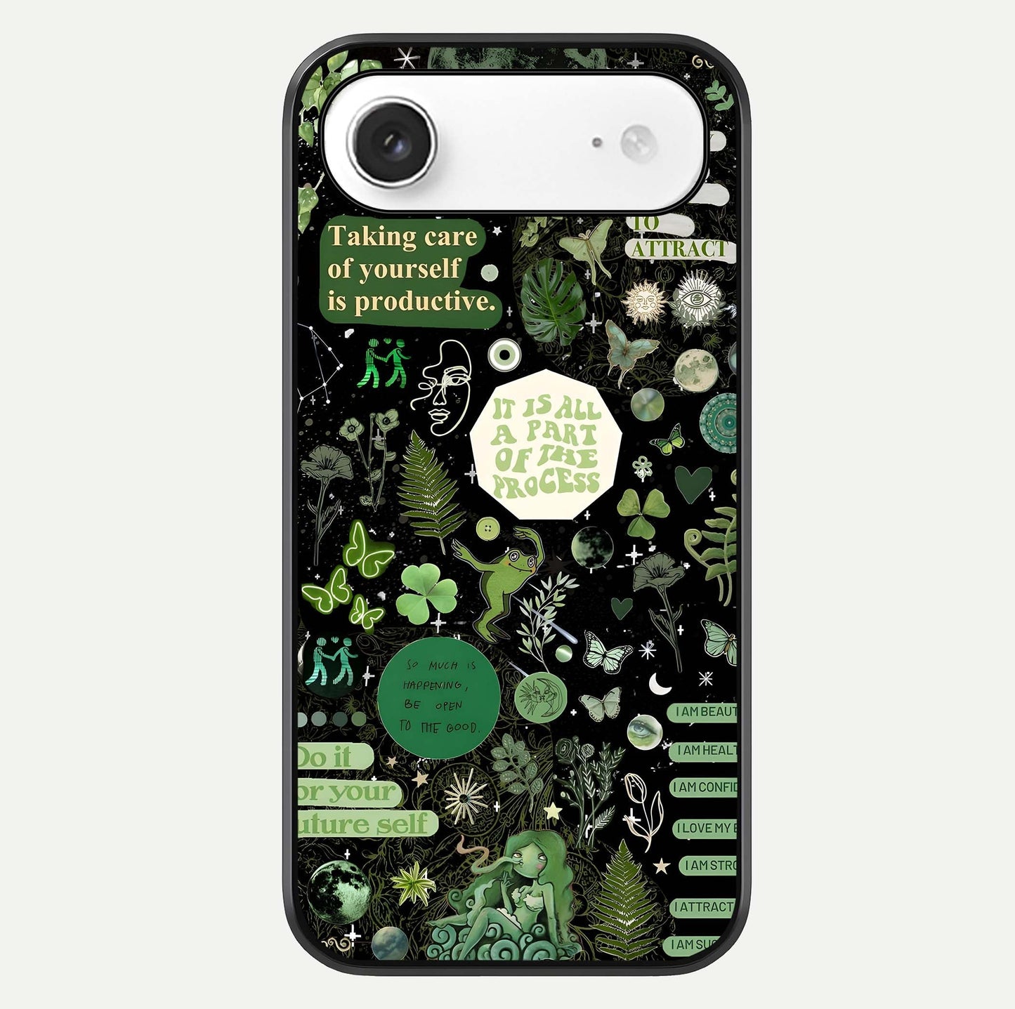 Green Moon Energy Glass Case For iPhone Air  by Custom World