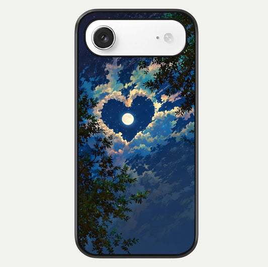 Heart With Moon Sky Glass Case For iPhone Air  by Custom World