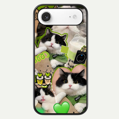 Matcha Cats Mood Glass Case For iPhone Air  by Custom World