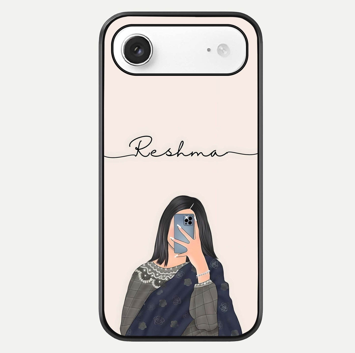 Mirror Mood Muse With Custom Name Glass Case For iPhone Air  by Custom World