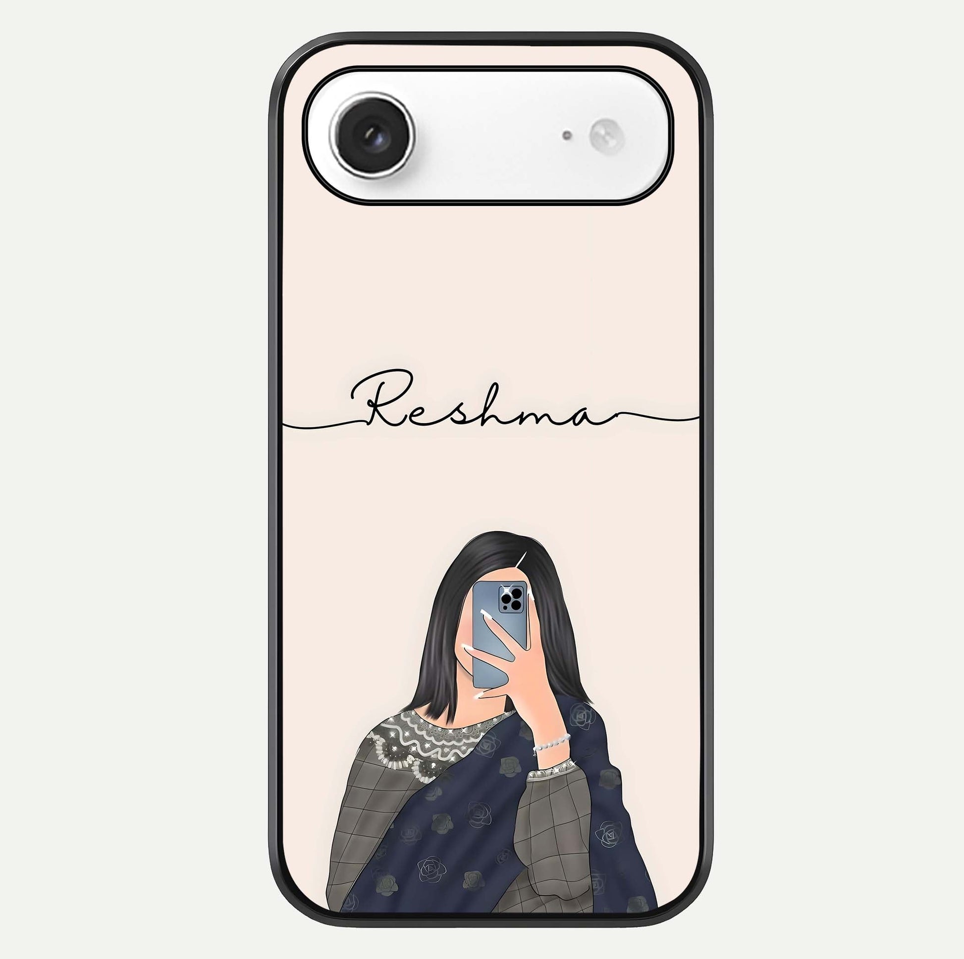 Mirror Mood Muse With Custom Name Glass Case For iPhone Air  by Custom World
