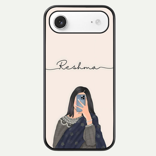 Mirror Mood Muse With Custom Name Glass Case For iPhone Air  by Custom World