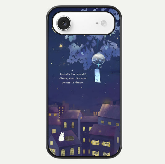 Moonlit Cat Silence Glass Case For iPhone Air  by Custom World