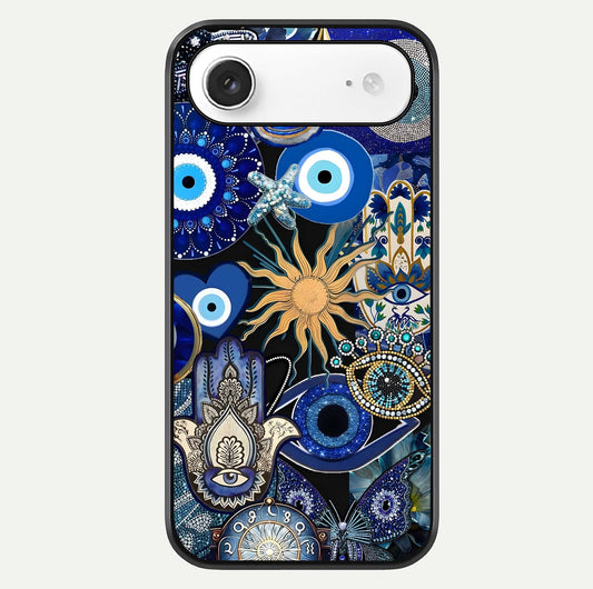 Mystic Blue Evil Eye Glass Case For iPhone Air  by Custom World