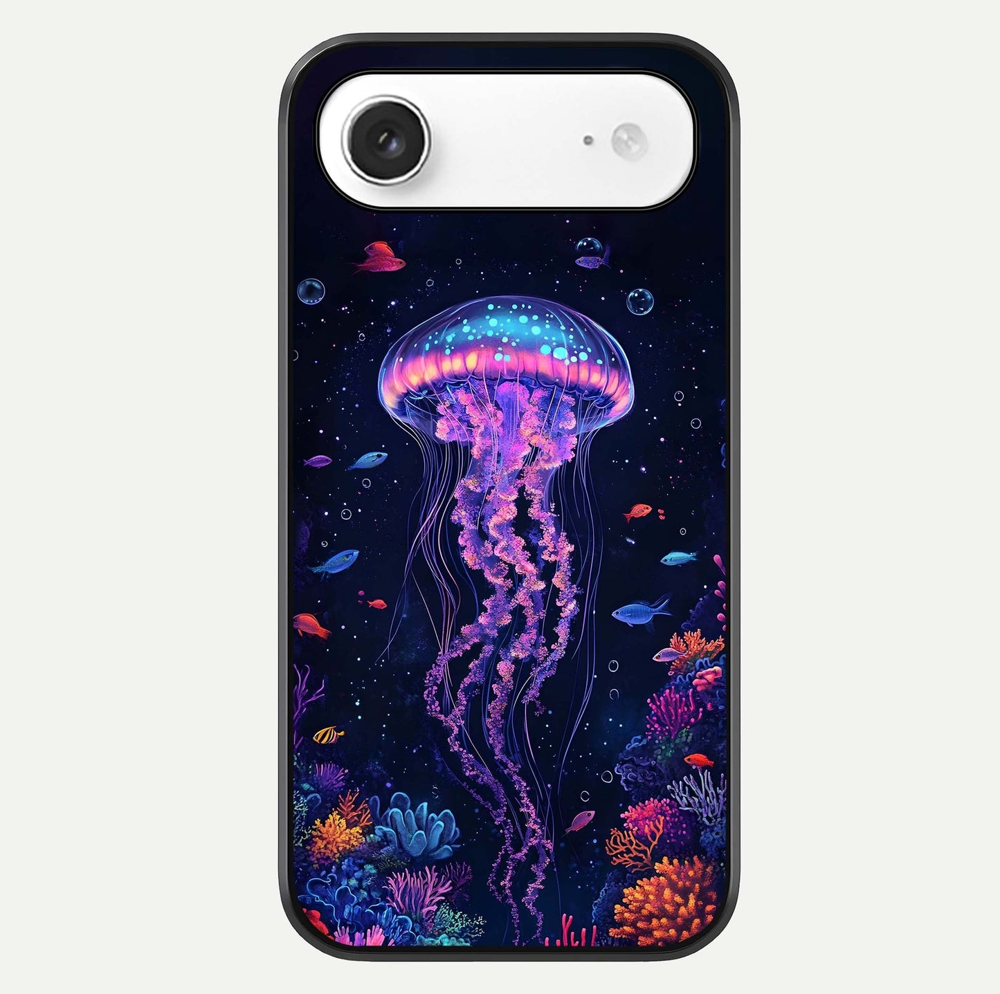 Neon Jellyfish Glass Case For iPhone Air  by Custom World
