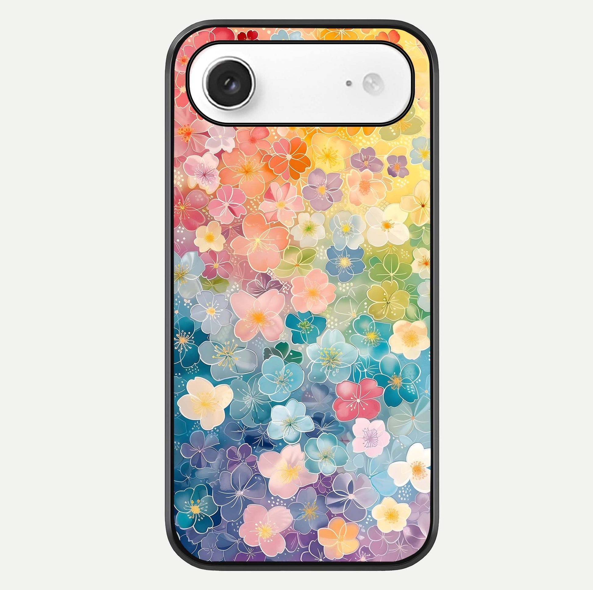 Rainbow Blossom Burst Glass Case For iPhone Air  by Custom World