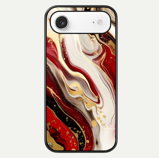 Red & White Marble Glass Case For iPhone Air  by Custom World