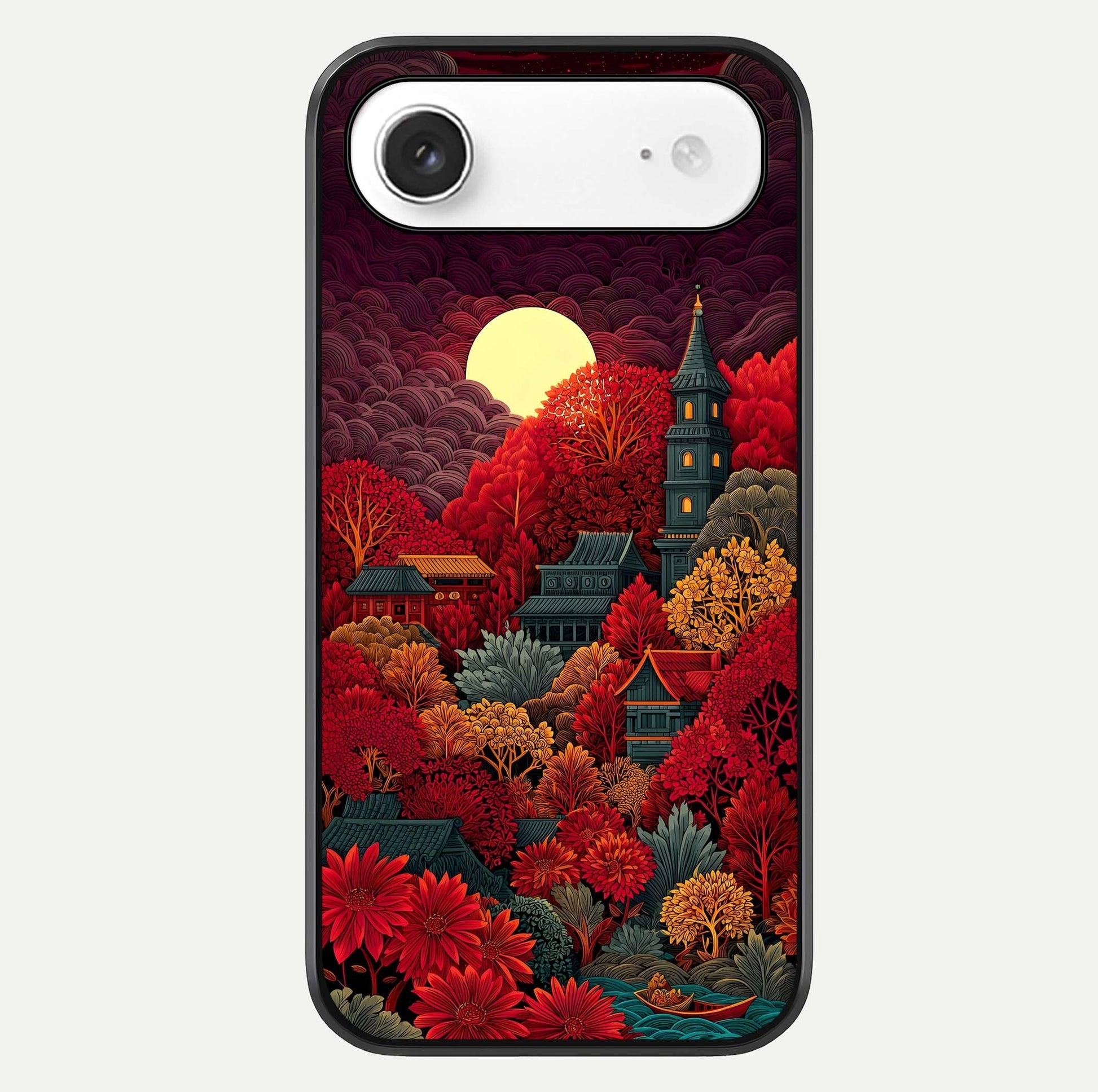 Scarlet Autumn Temple Glass Case For iPhone Air  by Custom World