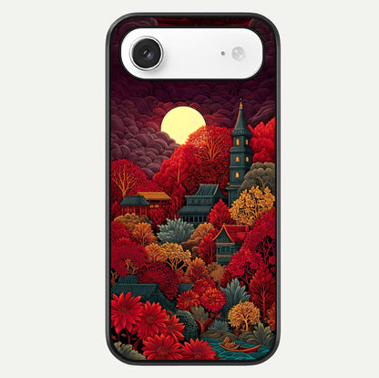 Scarlet Autumn Temple Glass Case For iPhone Air  by Custom World