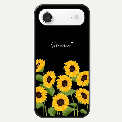 Sunflower Chic Mood Custom Name Glass Case For iPhone Air  by Custom World