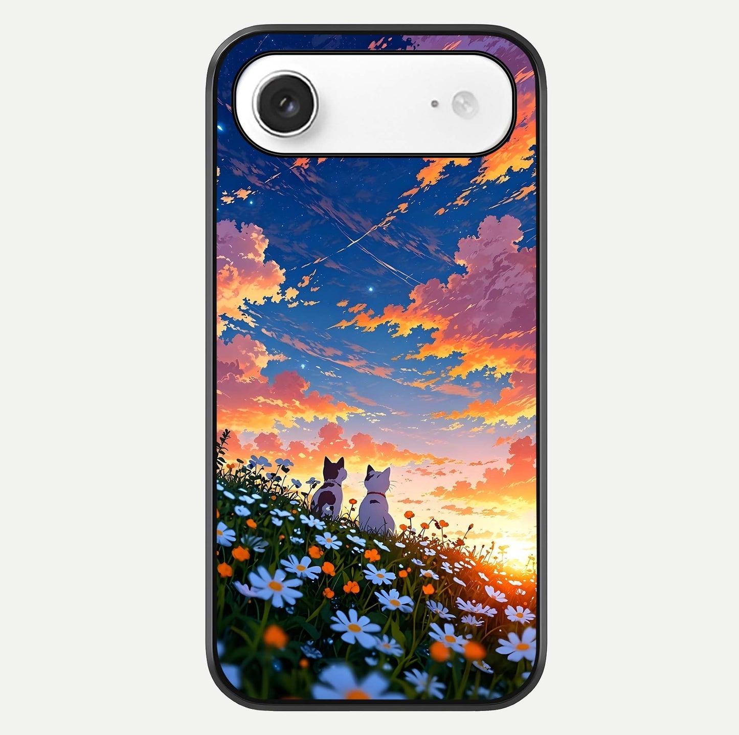 Two Cats Friends Glass Case For iPhone Air  by Custom World