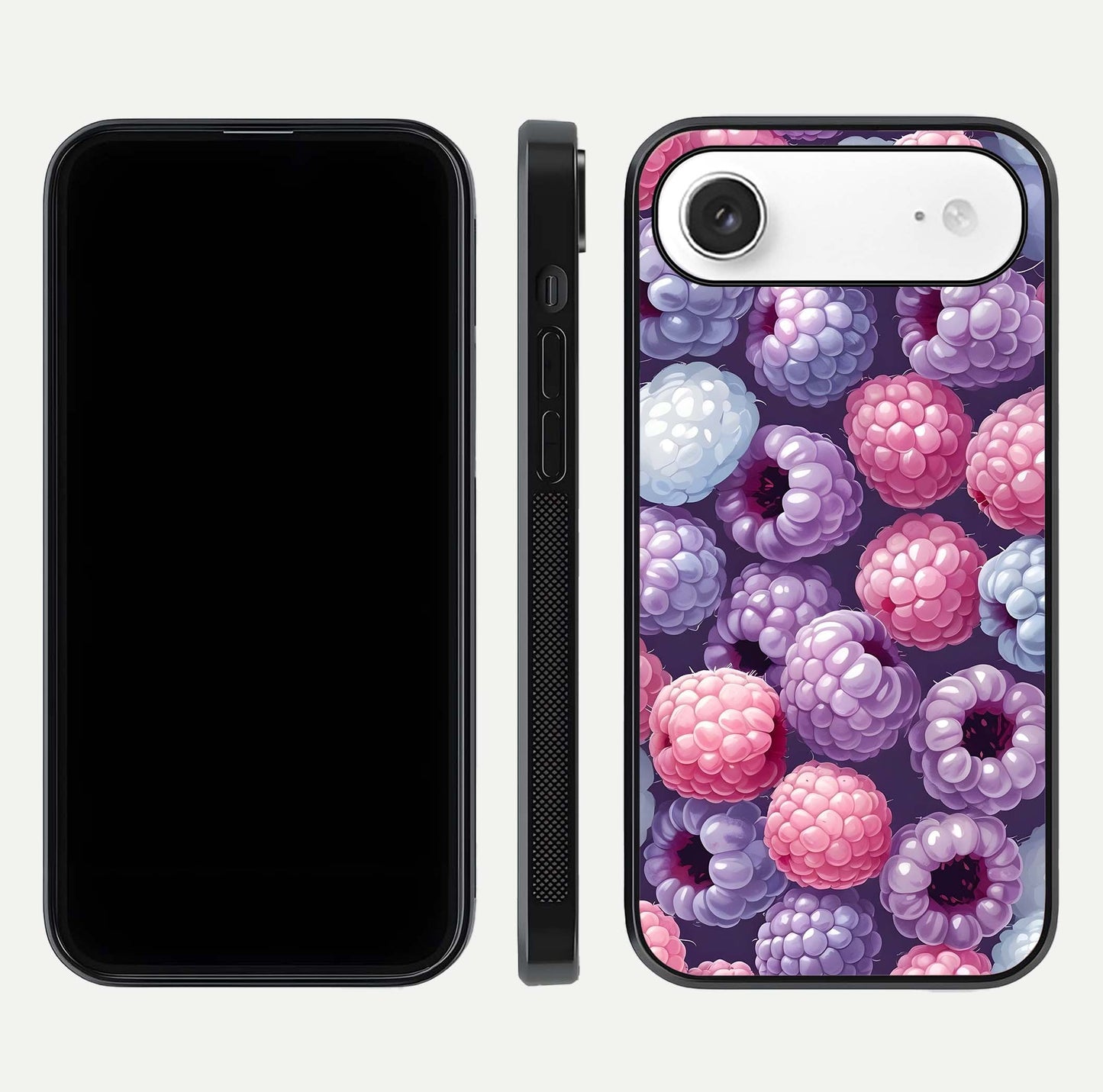 Berry Candy Pop Glass Case for iPhone Air  front-and-back layout showing colorful pattern and sleek protective frame
