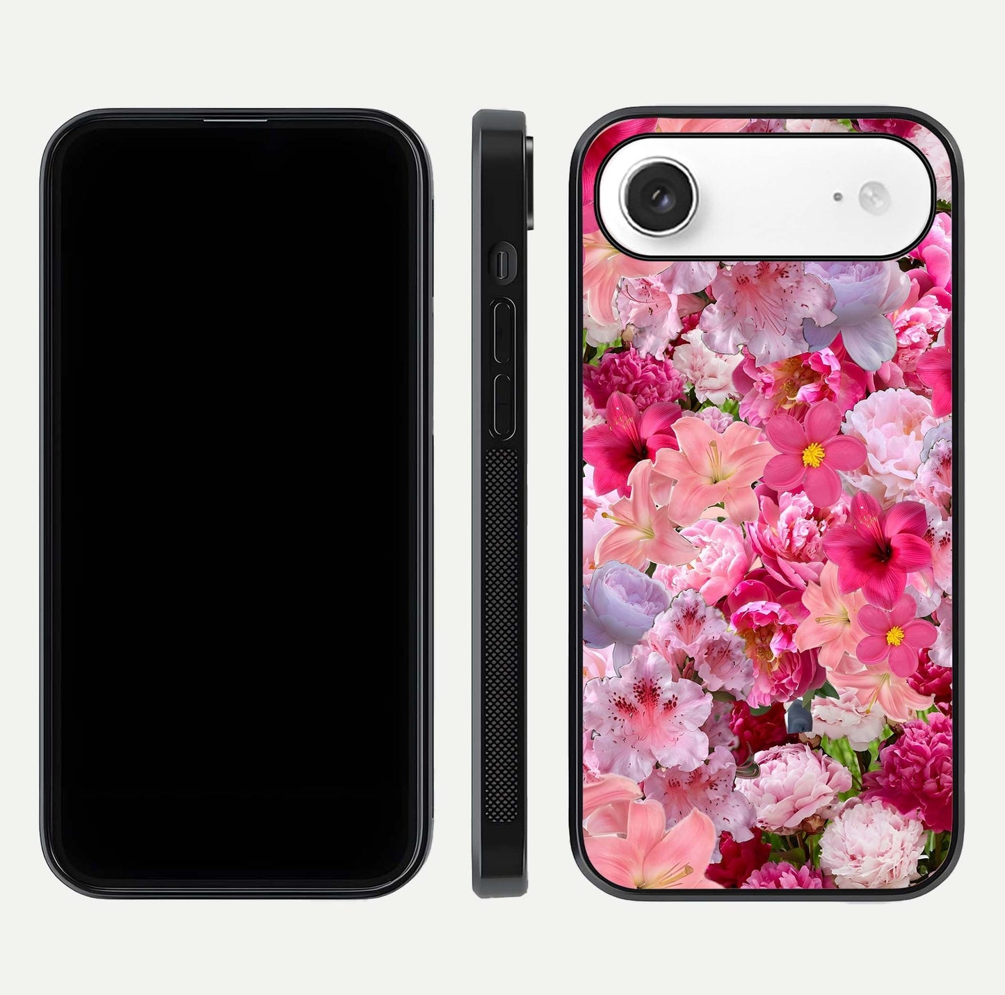 Bloom Crush Fantasy Glass Case for iPhone Air  dual-view layout highlighting edges and premium shine