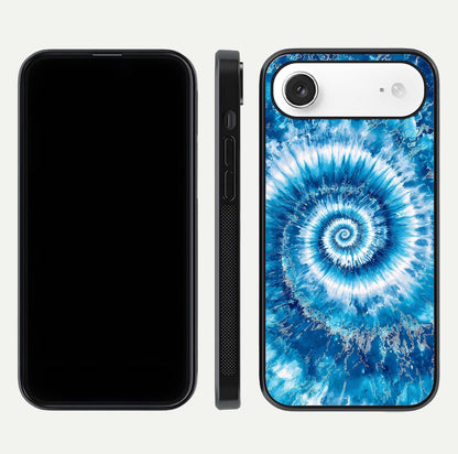 Blue Galaxy Wave Glass Case for iPhone Air  front-and-back layout showing gradient flow and shine clarity