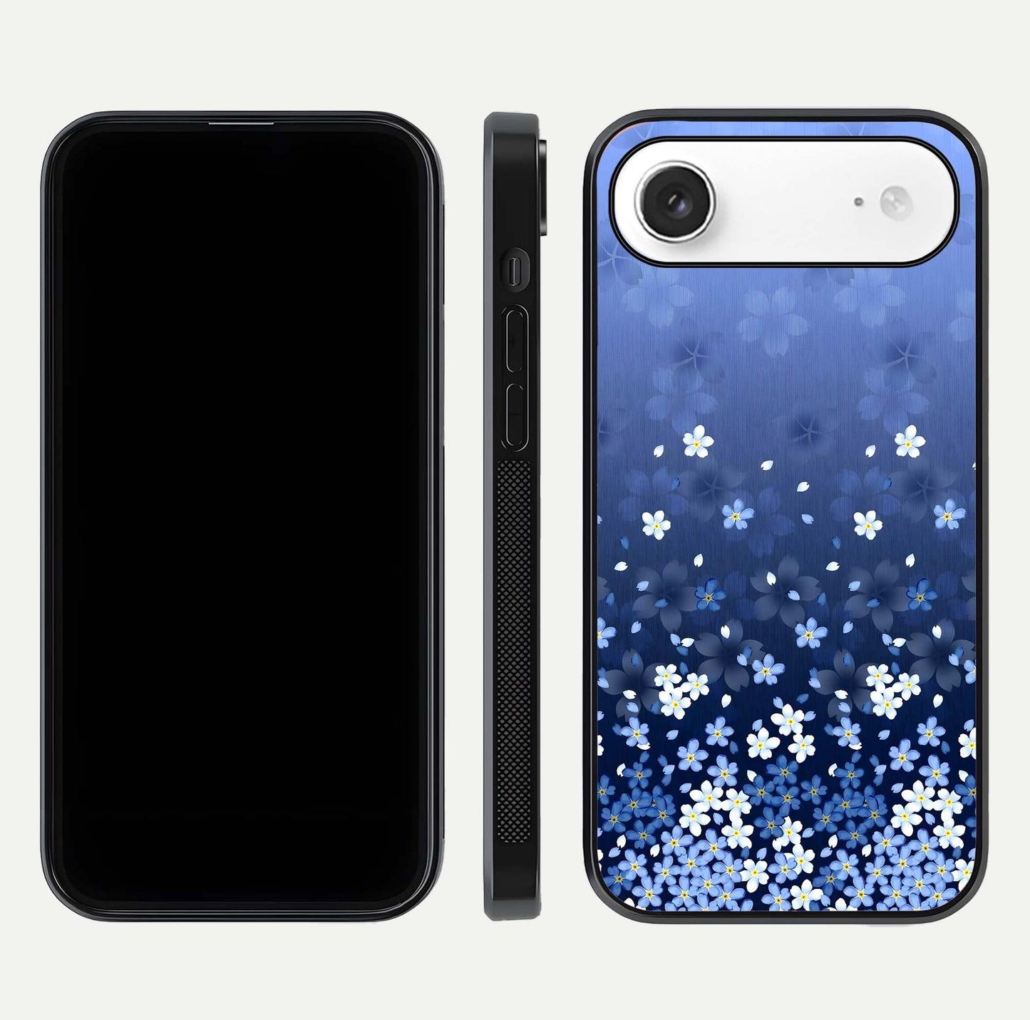 Blue Starry Glass Case for iPhone Air  dual-view layout showing star spread and smooth edge shine