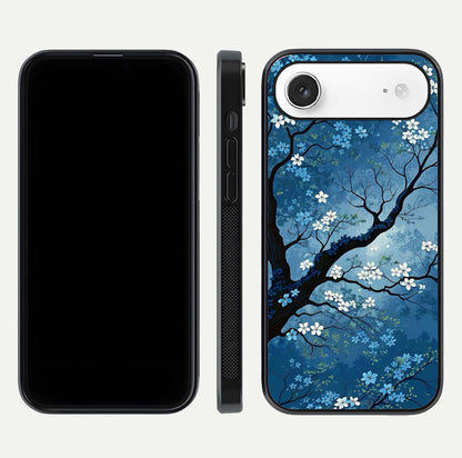 Blue Tree Serenity Glass Case for iPhone Air  front-and-back layout showing gradient background and smooth edges