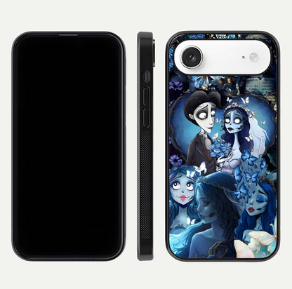 Butterfly Ghost Soul Glass Case for iPhone Air  front-and-back layout highlighting dark art balance and HD shine