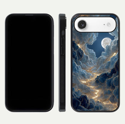 Celestial Cloud Road Glass Case for iPhone Air  front-and-back layout displaying balance between light and depth