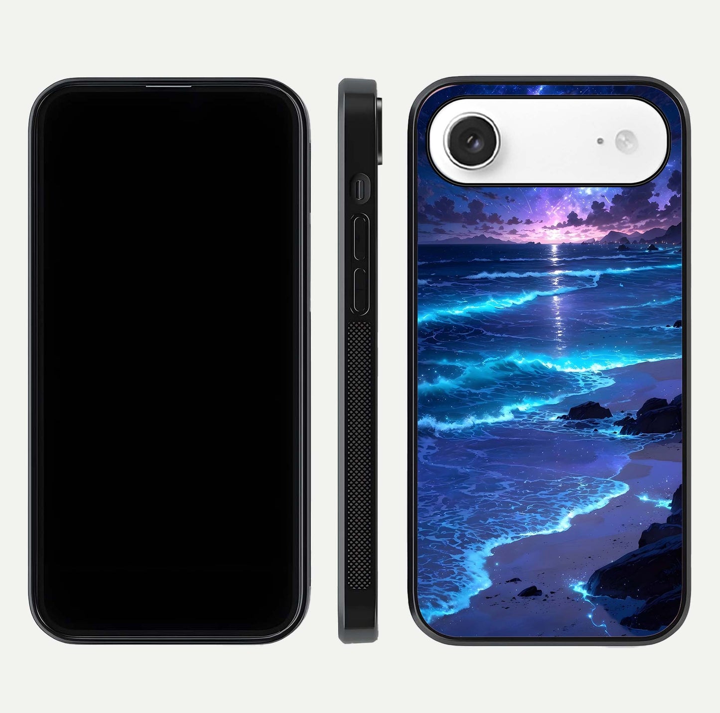 Classic Damn Look Glass Case for iPhone Air  dual-view layout showing design clarity and glass polish