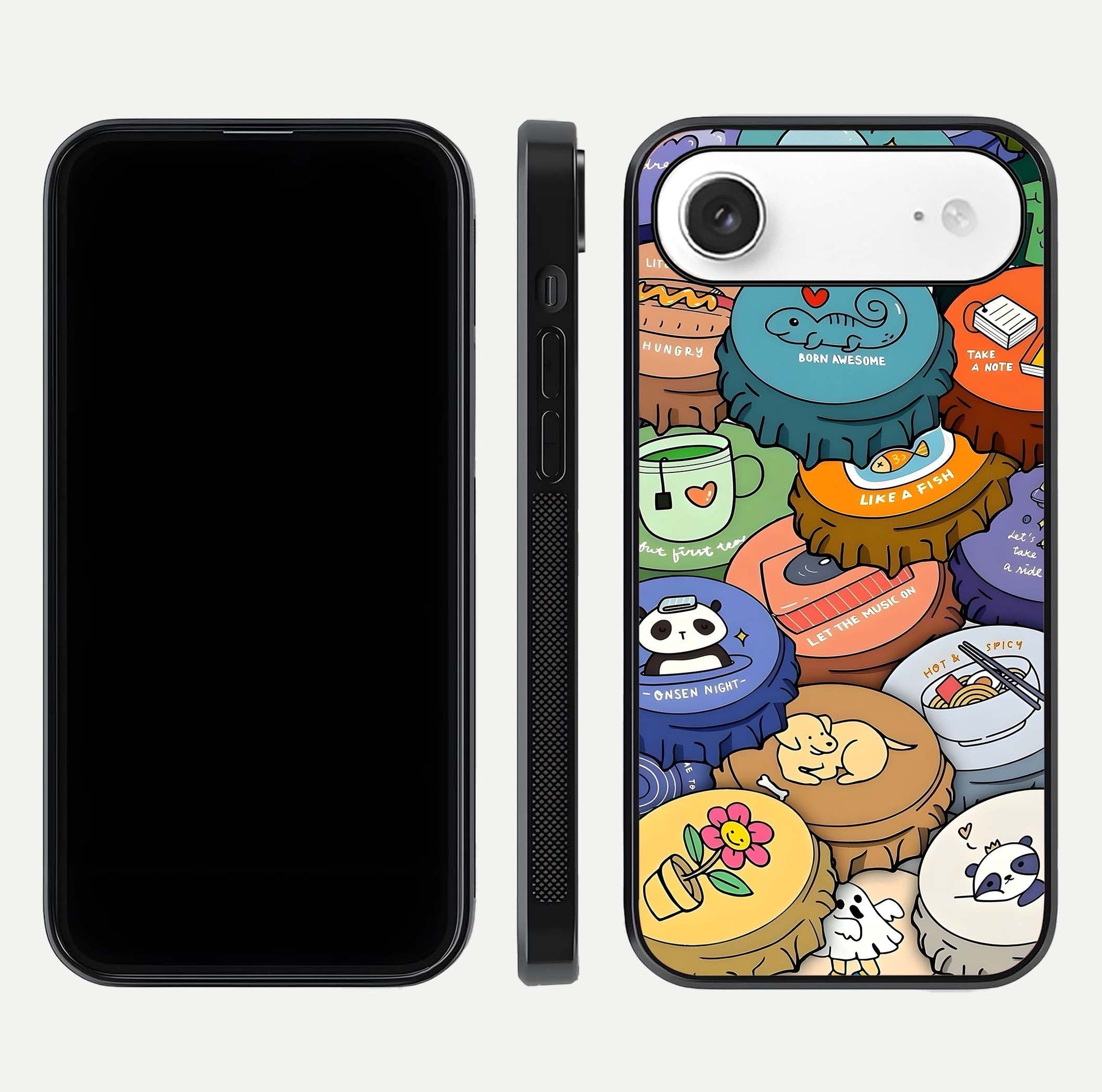 Coins Patterns Glass Case for iPhone Air  dual-view layout displaying elegant art and glass clarity