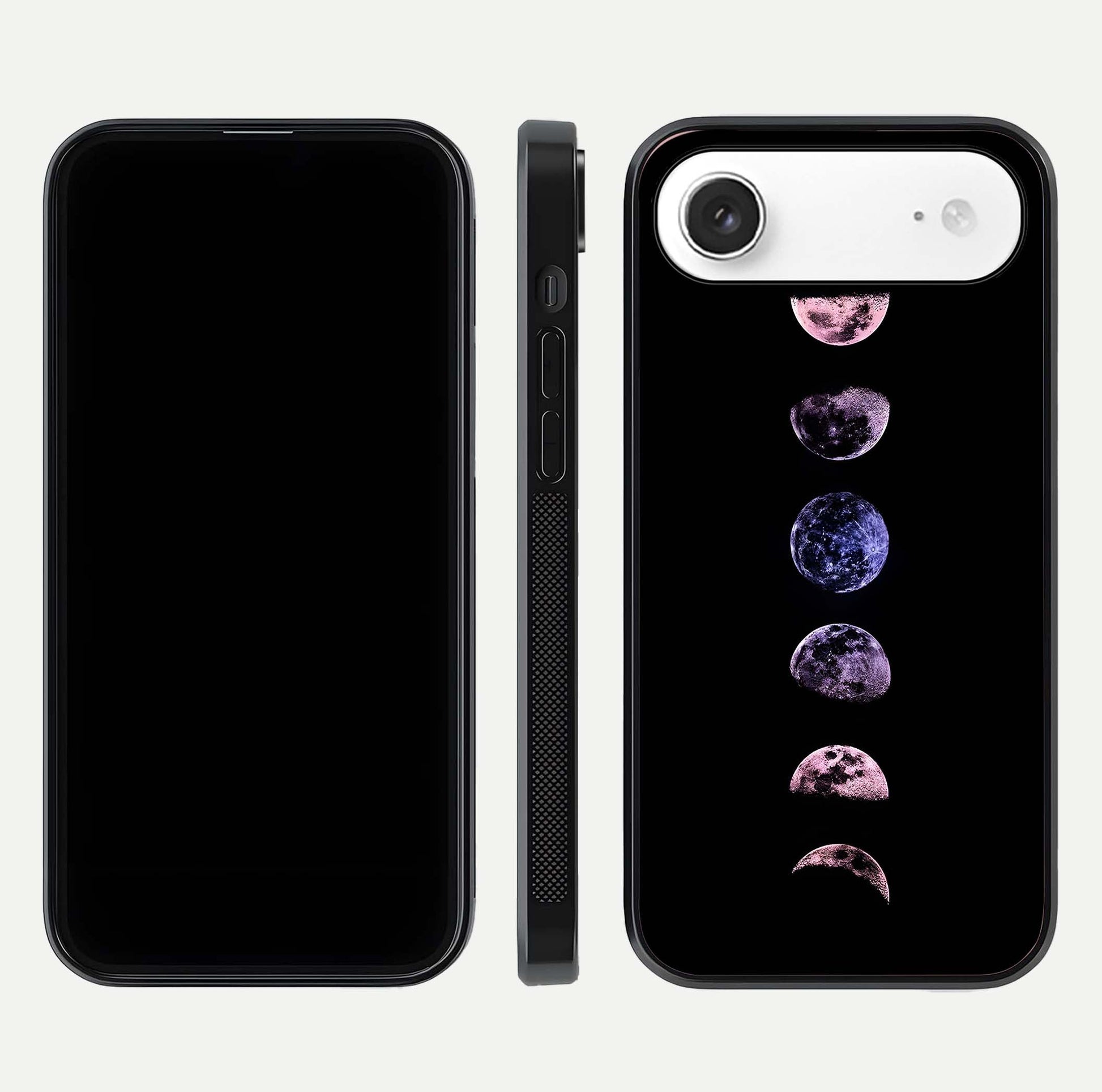 Crimson All Planets Glass Case for iPhone Air  dual-view layout displaying crimson tones and curved edges