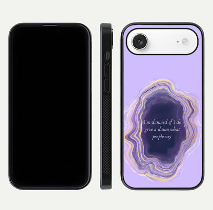 Damned People Quote Glass Case for iPhone Air  dual-view layout displaying modern print and glass clarity