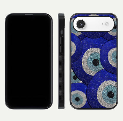 Galaxy Eye Flow Glass Case for iPhone Air  front and back view layout displaying cosmic art and curved glass borders