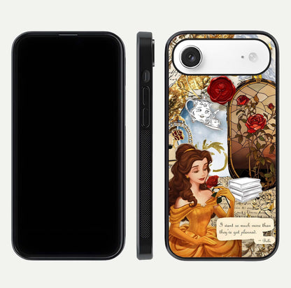 Golden Dream Belle Glass Case for iPhone Air  front and back view layout displaying dreamy golden theme and smooth curvature
