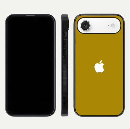 Golden Luxe Aura Glass Case for iPhone Air  front and back view layout highlighting premium tone and curved glass