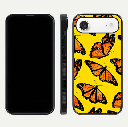 Golden Wing Flight Glass Case for iPhone Air  front and back view layout highlighting graceful lines and curved glass