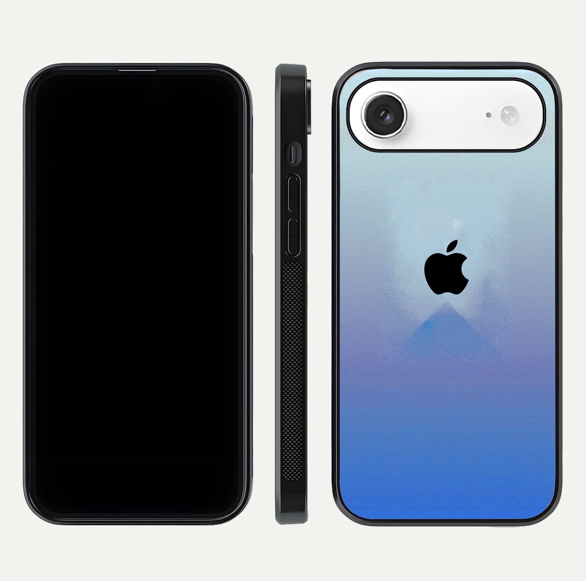 Gradient Apple Vibe Glass Case for iPhone Air  front and back view layout highlighting minimalist Apple design and curved edges