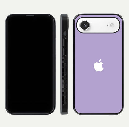 Lavender Soft Minimal Glass Case for iPhone Air  front and back view layout highlighting soft hue and curved edges