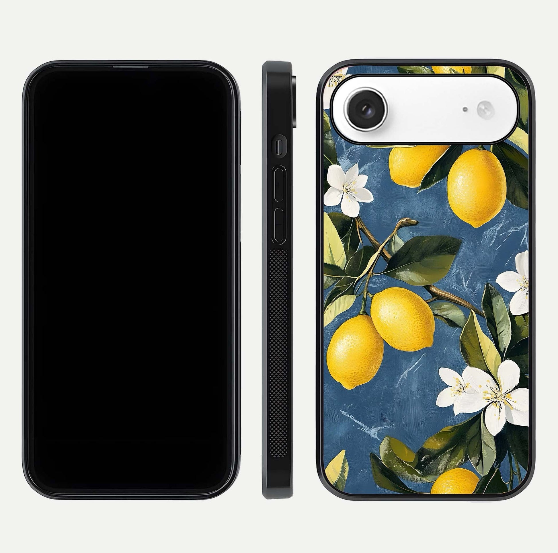 Lemon Dream Garden Glass Case for iPhone Air  front and back view layout highlighting garden tones and edges
