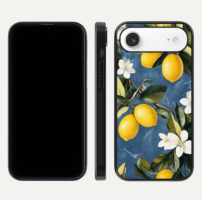 Lemon Dream Garden Glass Case for iPhone Air  front and back view layout highlighting garden tones and edges