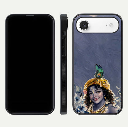 Lord Krishna Glass Case for iPhone Air  front & back layout displaying soft tones and elegant edges