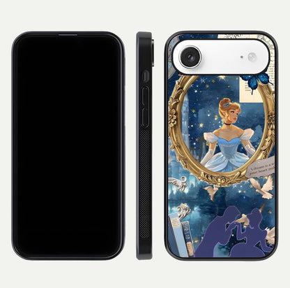 Midnight Queen Glass Case for iPhone Air  front & back layout displaying regal tones and smooth edges