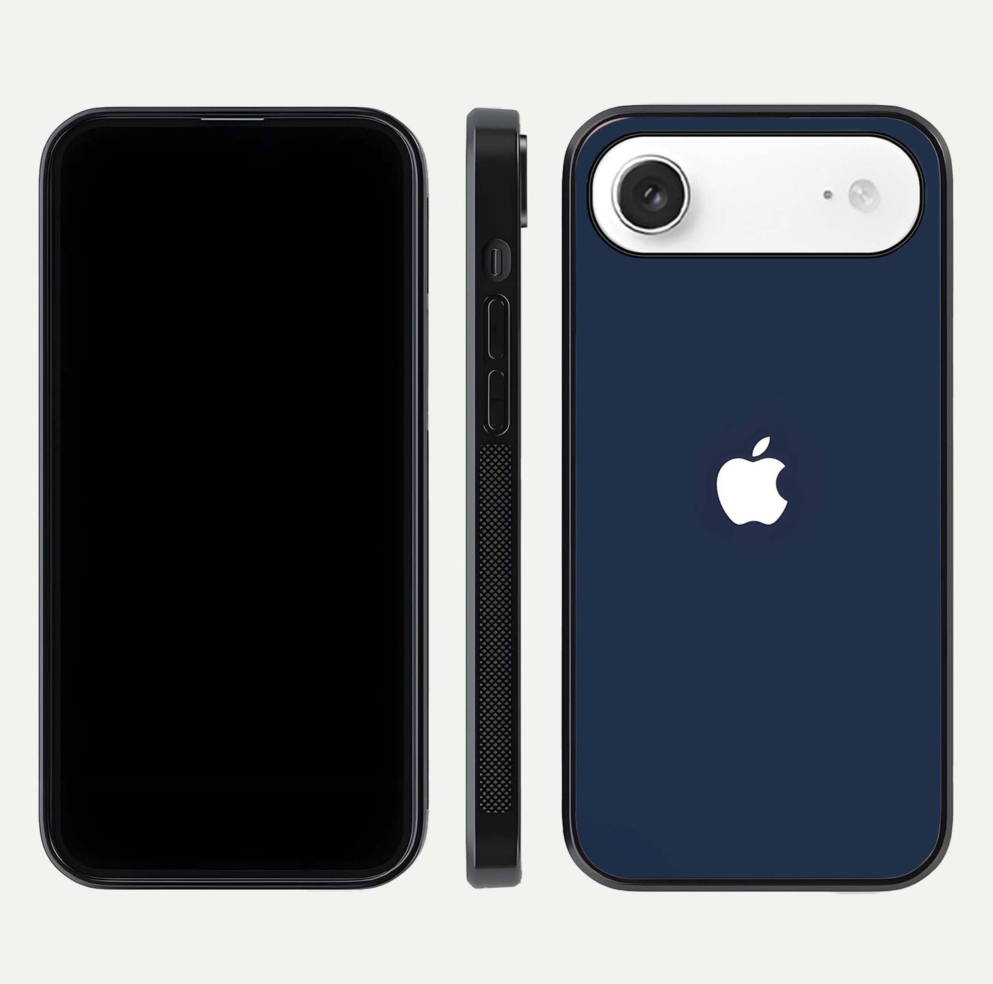 Minimal Apple Night Glass Case for iPhone Air  front & back layout highlighting simplicity and edge curve
